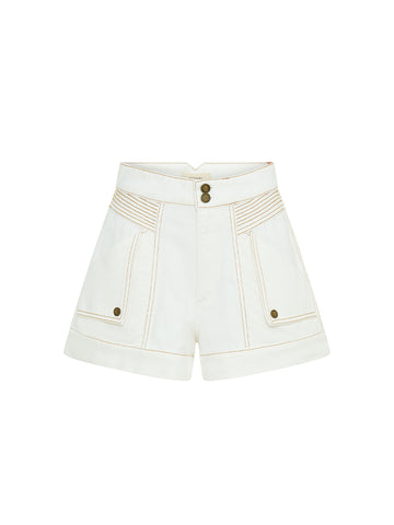 Paloma Denim Short - White | KIVARI