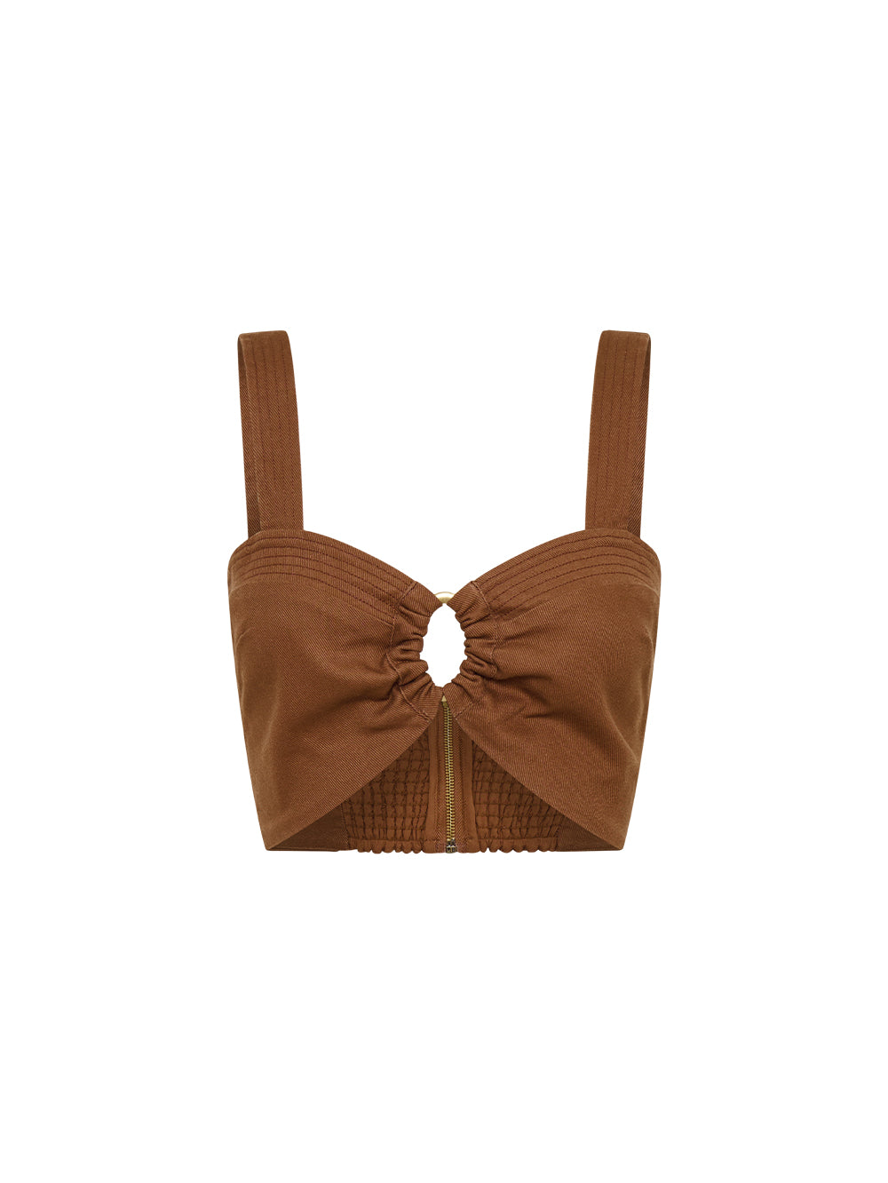 Pearla Top KIVARI | Brown crop top 