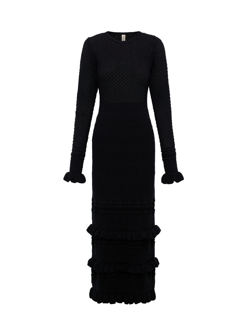 Rafaela Knit Maxi Dress KIVARI | Black knit maxi dress