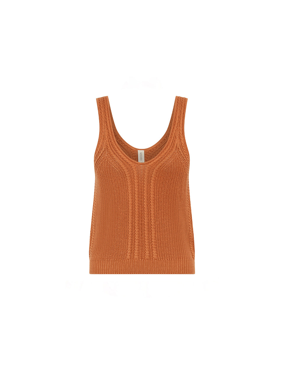 Raven Knit Cami Ginger KIVARI | Orange knit tank top