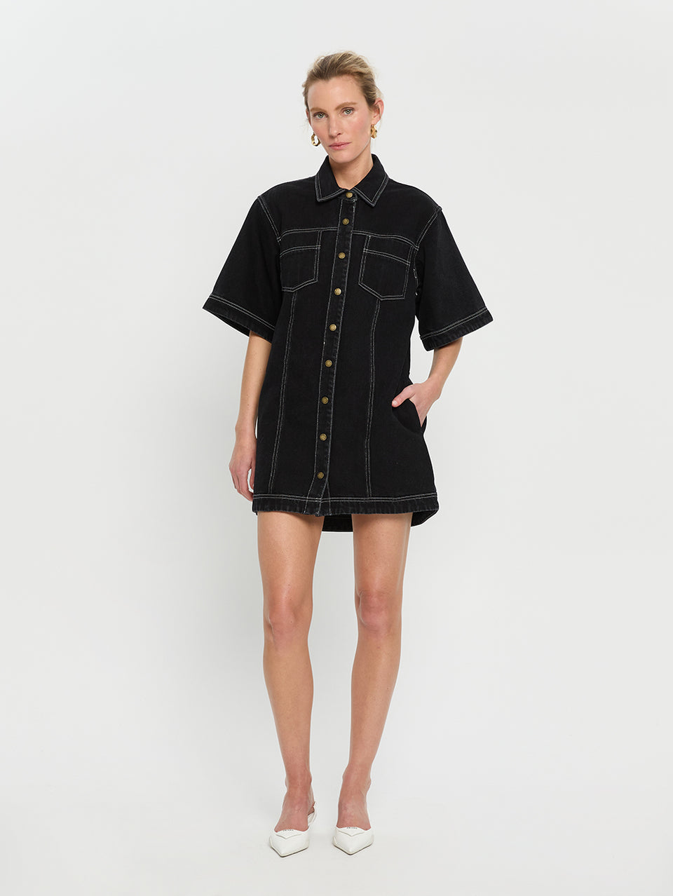 Rowyn Denim Shirt Dress KIVARI