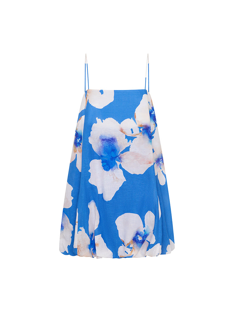 SD316BLU_Rowena Bubble Mini Dress_Blue_GHOST