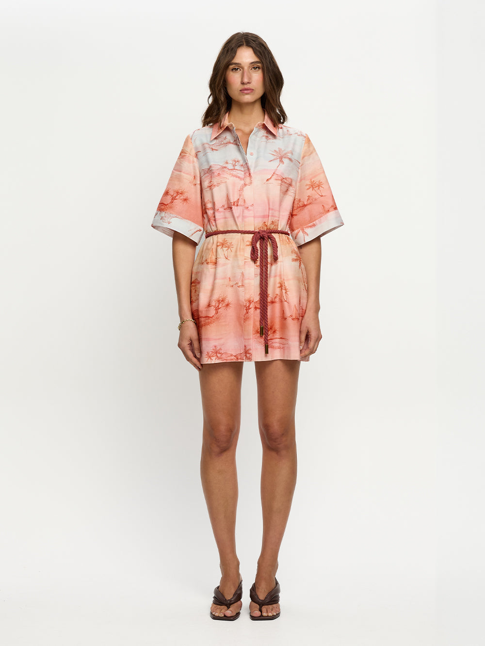 Sunset Shirt Mini Dress | Ombre Sunset Costal Dress | KIVARI