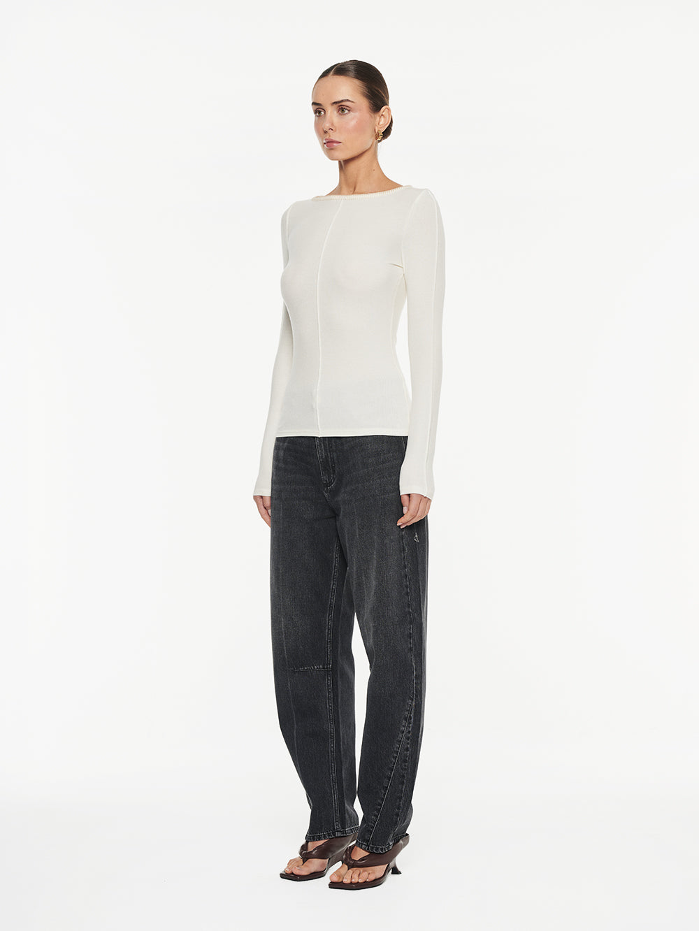 Quinn Knit Top - Cream | Cream Long Sleeve Knit Top – KIVARI