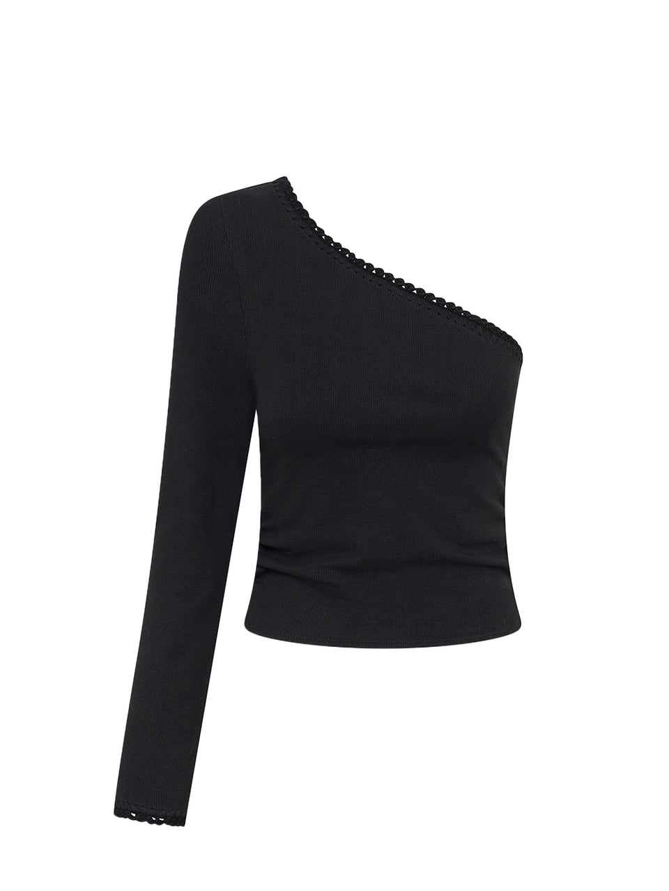 Tallulah One Shoulder Top Black KIVARI | Black lone sleeve top