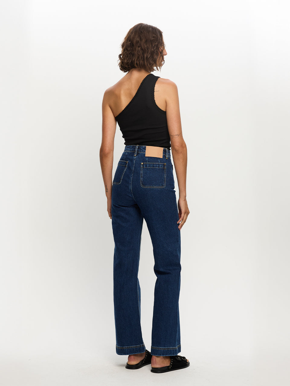 Tallulah One Shoulder Tank - Black