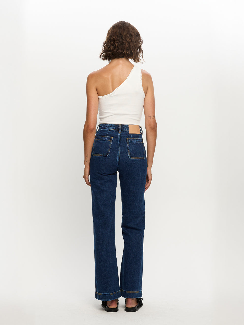 Tallulah One Shoulder Tank - Ivory
