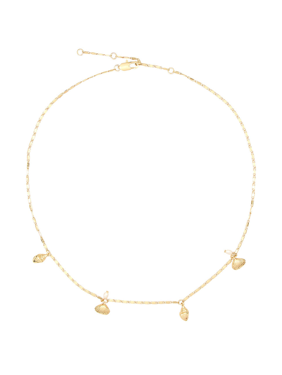 Thalassa Necklace KIVARI - Gold shell studs on gold chain necklace