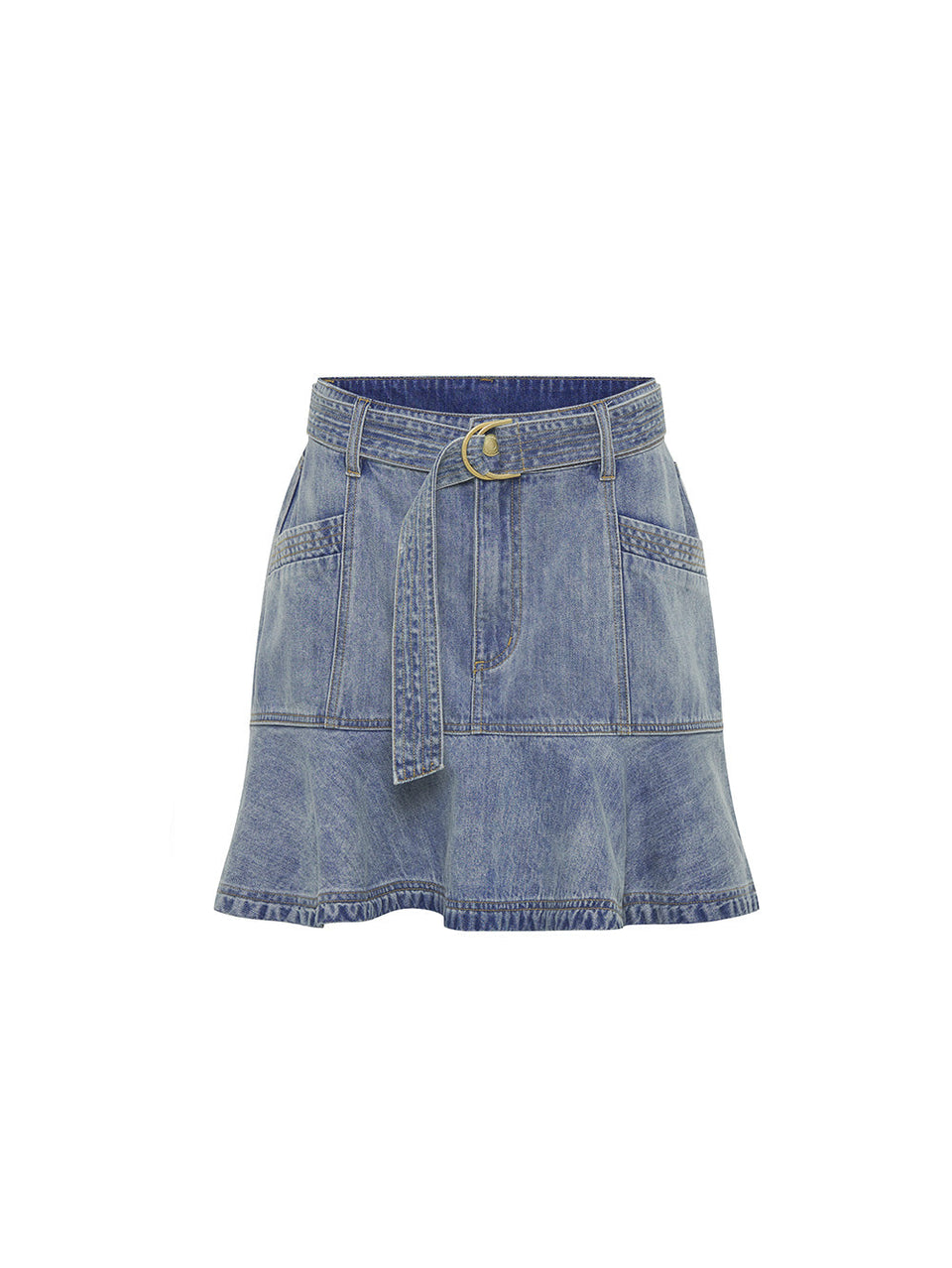 Theo Mini Skirt KIVARI | Light blue denim skirt