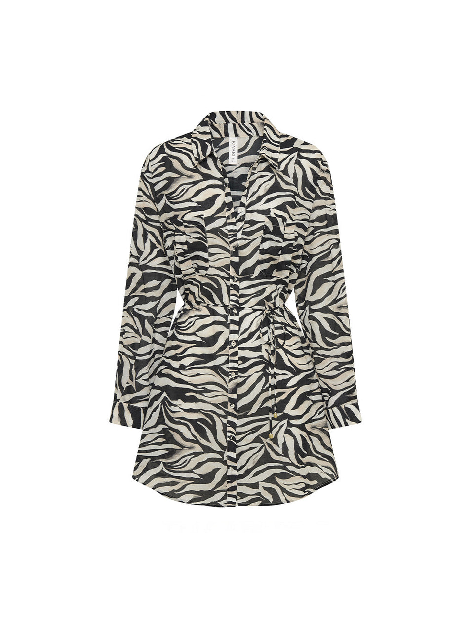 Zenya Overswim Shirt Dress KIVARI | Zebra printed overswim shirt dress