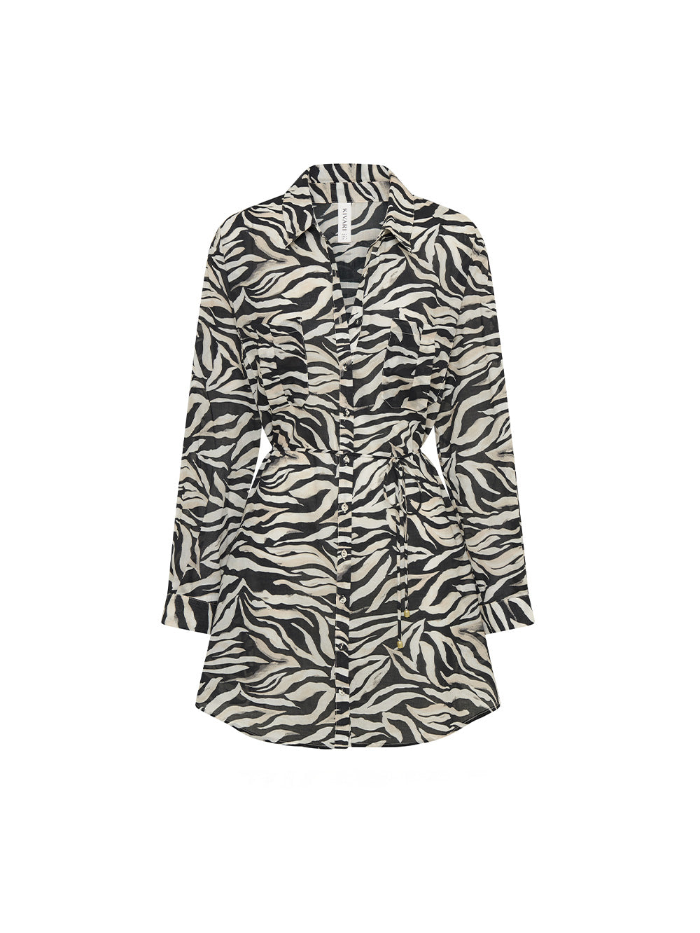 Zenya Overswim Shirt Dress KIVARI | Zebra printed overswim shirt dress