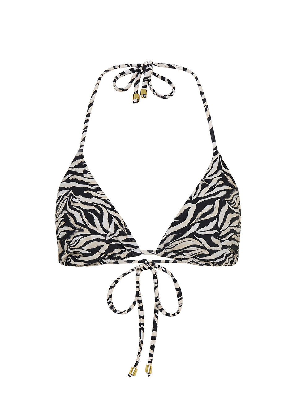 Zenya Triangle Bikini Top KIVARI | Zebra printed bikini top