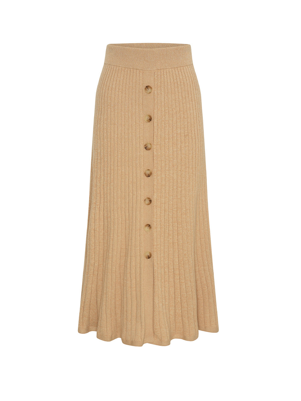 Asha Knit Midi Skirt - Latte