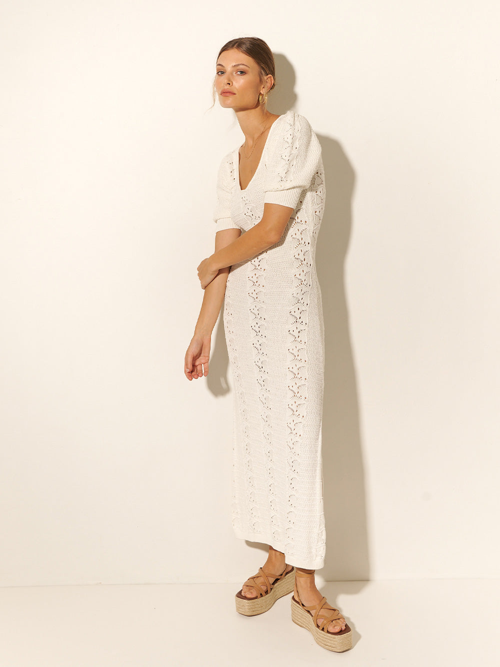 Helena Knit Midi Dress - Ivory